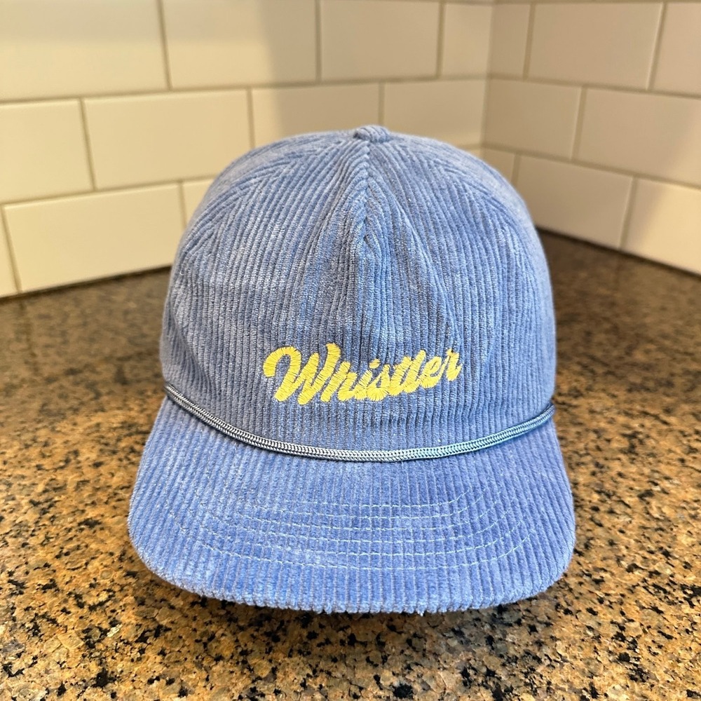 Whistler Corduroy Baseball Cap Adjustable Blue Yellow Rope Detail